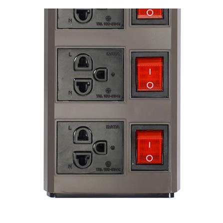 รางปลั๊กไฟ 4 ช่อง 4 สวิตช์ ELECKTA ETDW4664BR 16 แอมป์ 3 ม. สีน้ำตาล_2