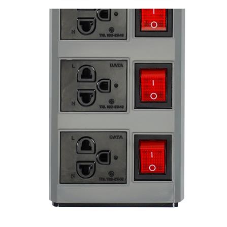 รางปลั๊กไฟ 4 ช่อง 4 สวิตช์ ELECKTA ETDW4664BG 16 แอมป์ 3 ม. สีเทา_3