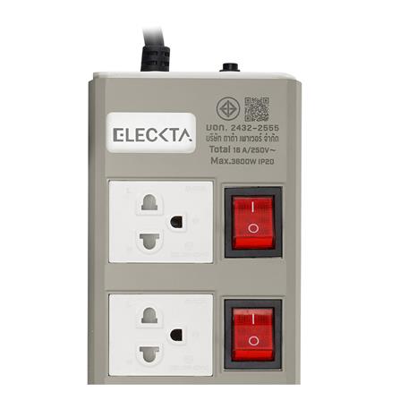 รางปลั๊กไฟ 3 ช่อง 4 สวิตช์ 1 USB-A 1 TYPE-C ELECKTA ETDU4264BE 16 แอมป์ 3 ม. สีเบจ_9