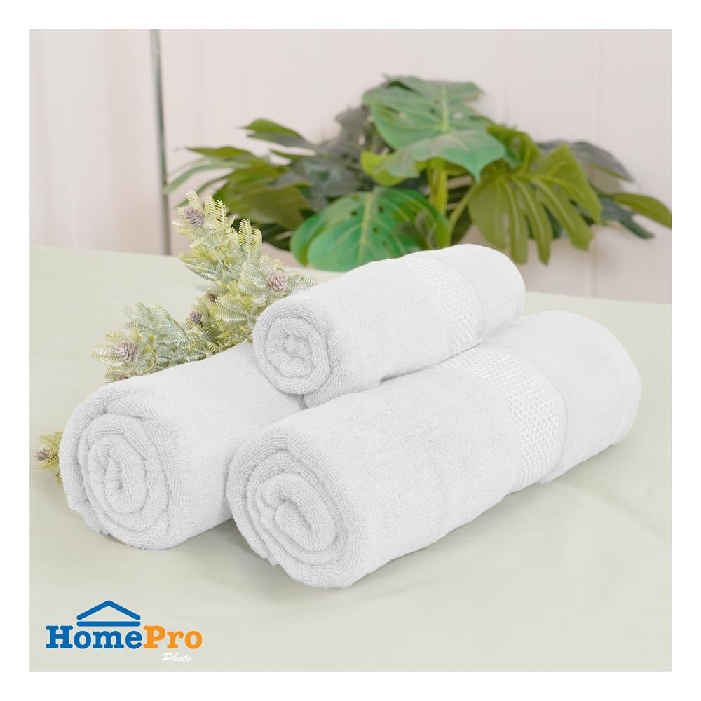 ผ้าขนหนู HOME LIVING STYLE GRACIAS 27x54 นิ้ว สี WHITE