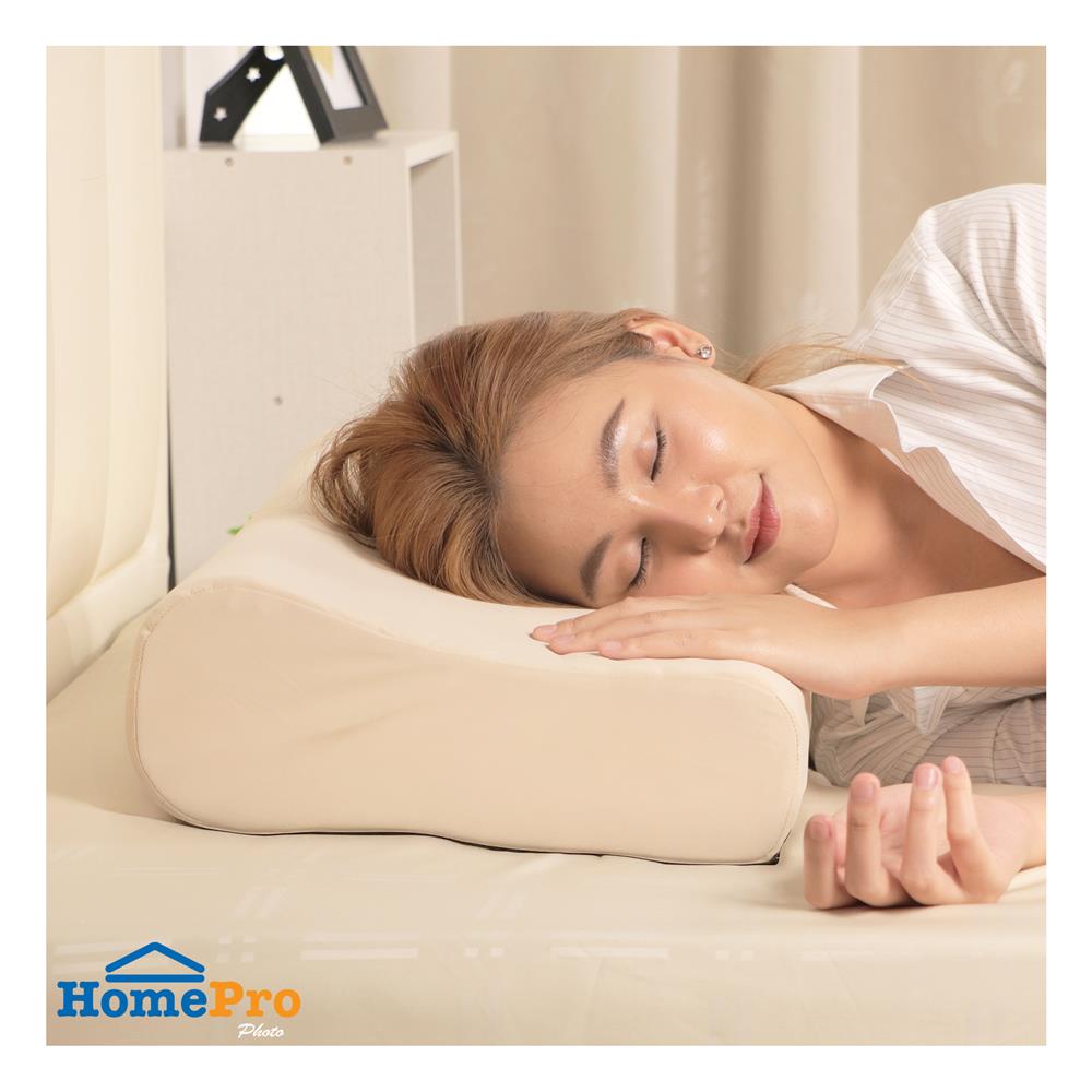 หมอนสุขภาพ ฟองน้ำ HOME LIVING STYLE JORDAN 14x24 นิ้ว สี LIGHT BROWN