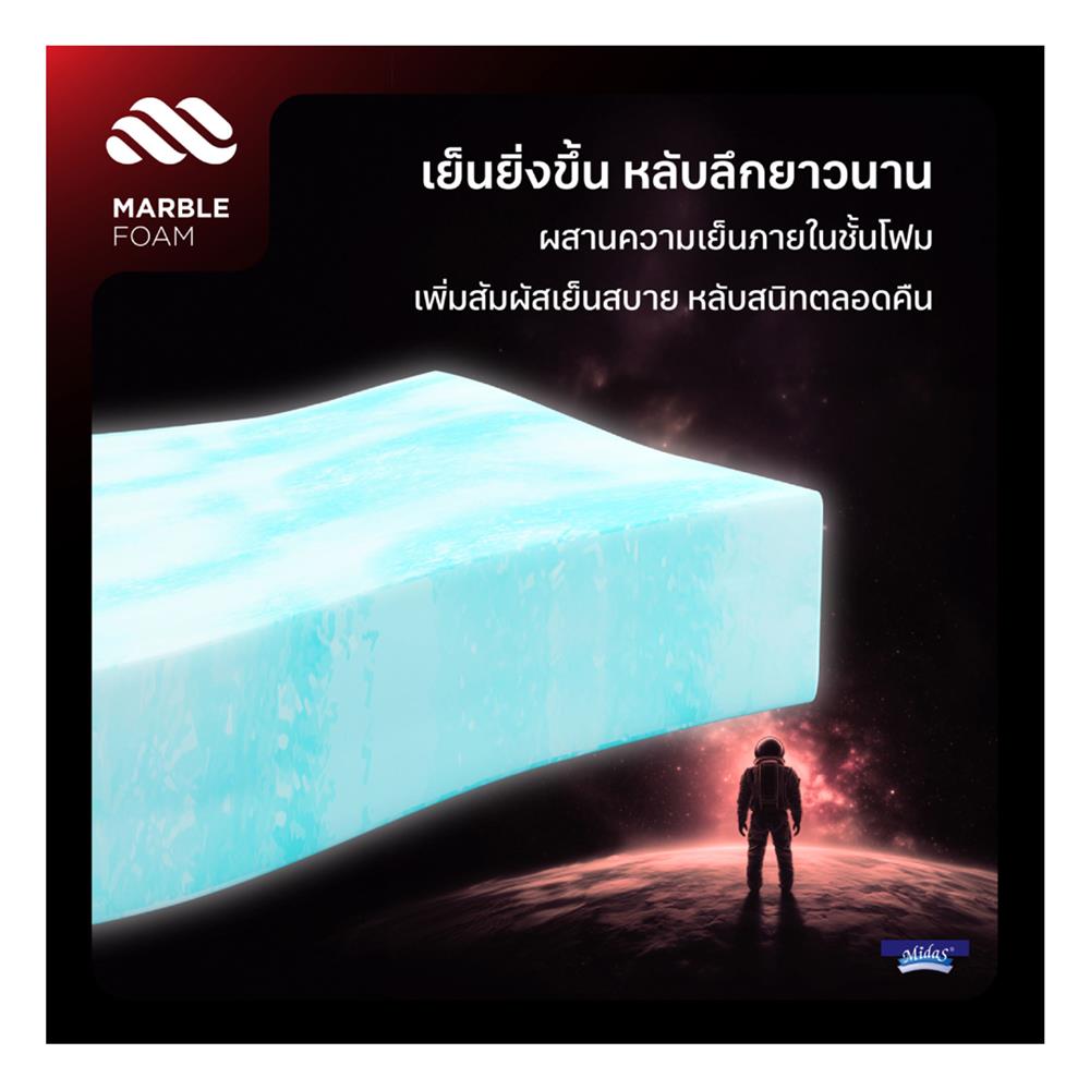 ที่นอน 6 ฟุต MIDAS LUMA ULTRA พร้อมหมอนหนุน 2 ใบ