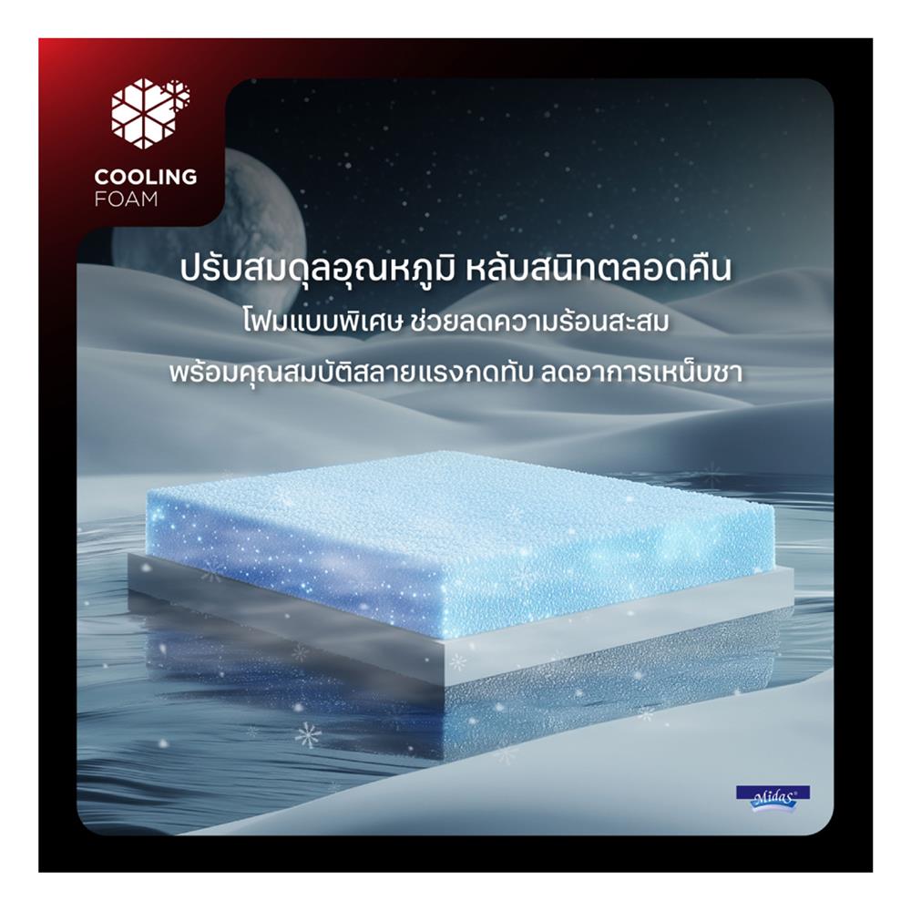 ที่นอน 6 ฟุต MIDAS LUMA ULTRA พร้อมหมอนหนุน 2 ใบ