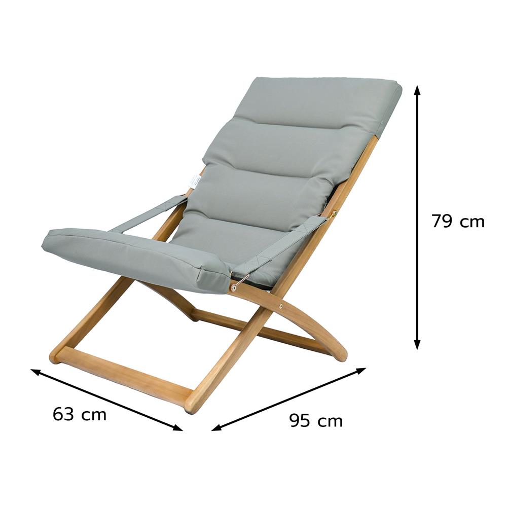 เก้าอี้พักผ่อนพับได้ FURDINI SIMPLE สีเทา