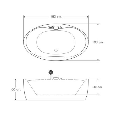 อ่างอาบน้ำ I-SPA I-PAP01WAF 182 ซม. สีขาว_2