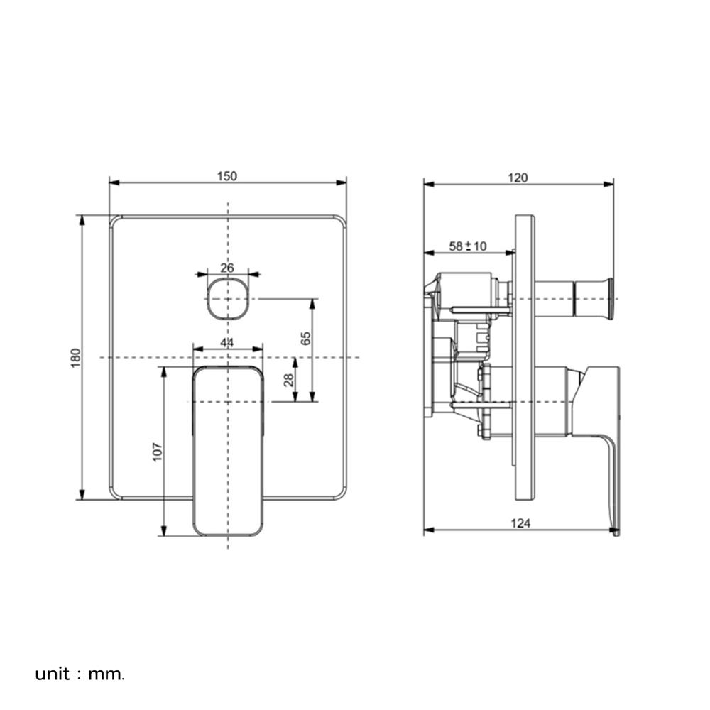 วาล์วฝังกำแพง AMERICAN STANDARD FFAS1321-6T9440BT0