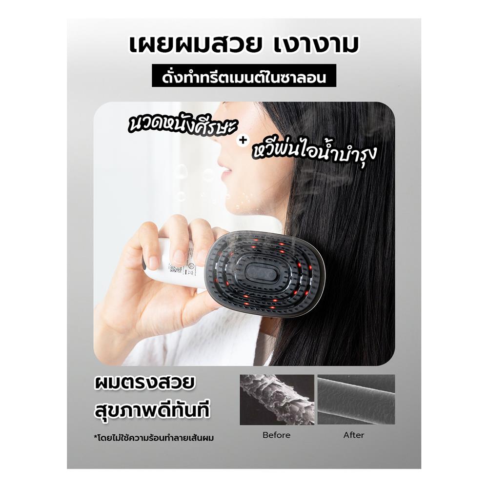 หวีนวดทรีตเมนต์ไฟฟ้า FULICO SCALP BRUSH สีขาว