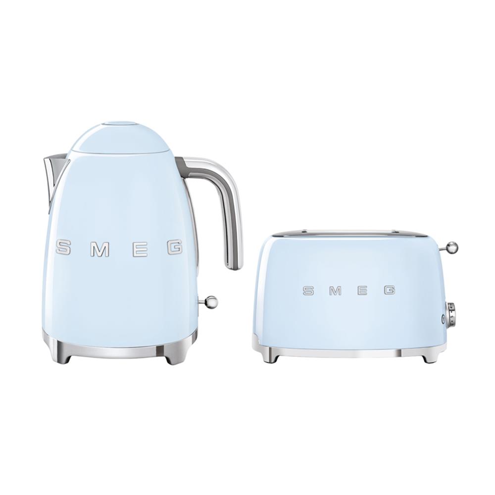 ชุดเซ็ตกาต้มน้ำและเครื่องปิ้งขนมปัง SMEG KLF03PBEU+TSF01PBEU สีฟ้าพาสเทล