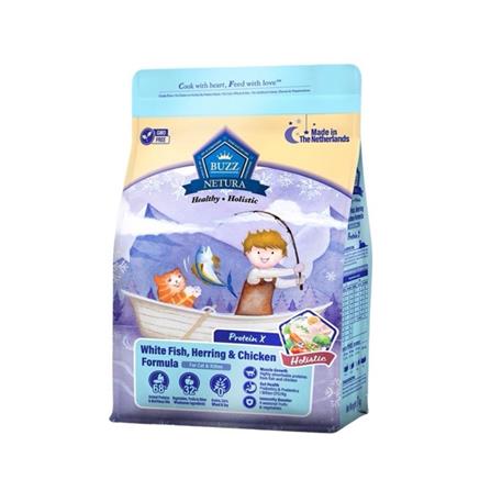 อาหารแมว BUZZ NETURA CAT & KITTEN WHITE FISH HERRING AND CHICKEN 1 กก._0