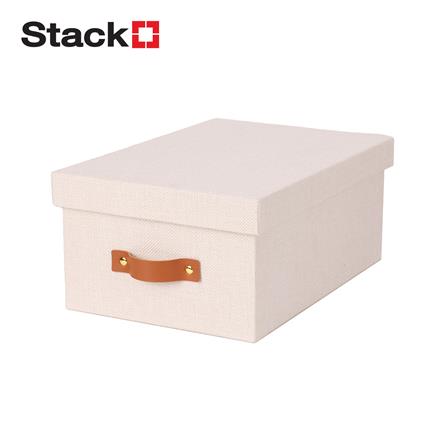 กล่องผ้ามีฝา STACKO COZY 21x31.7x13.3 ซม. สีเบจ_0