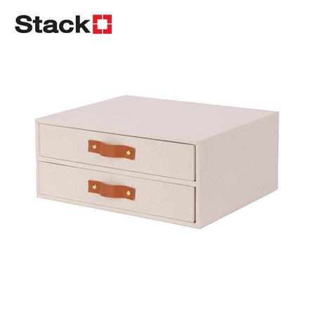 กล่องผ้า 2 ชั้น STACKO COZY 33x25.5x14.2 ซม. สีเบจ_0