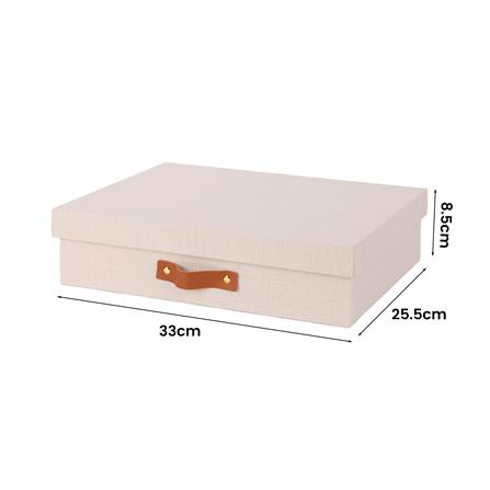 กล่องผ้า 1 ชั้น STACKO COZY 33x25.5x8.5 ซม. สีเบจ_5