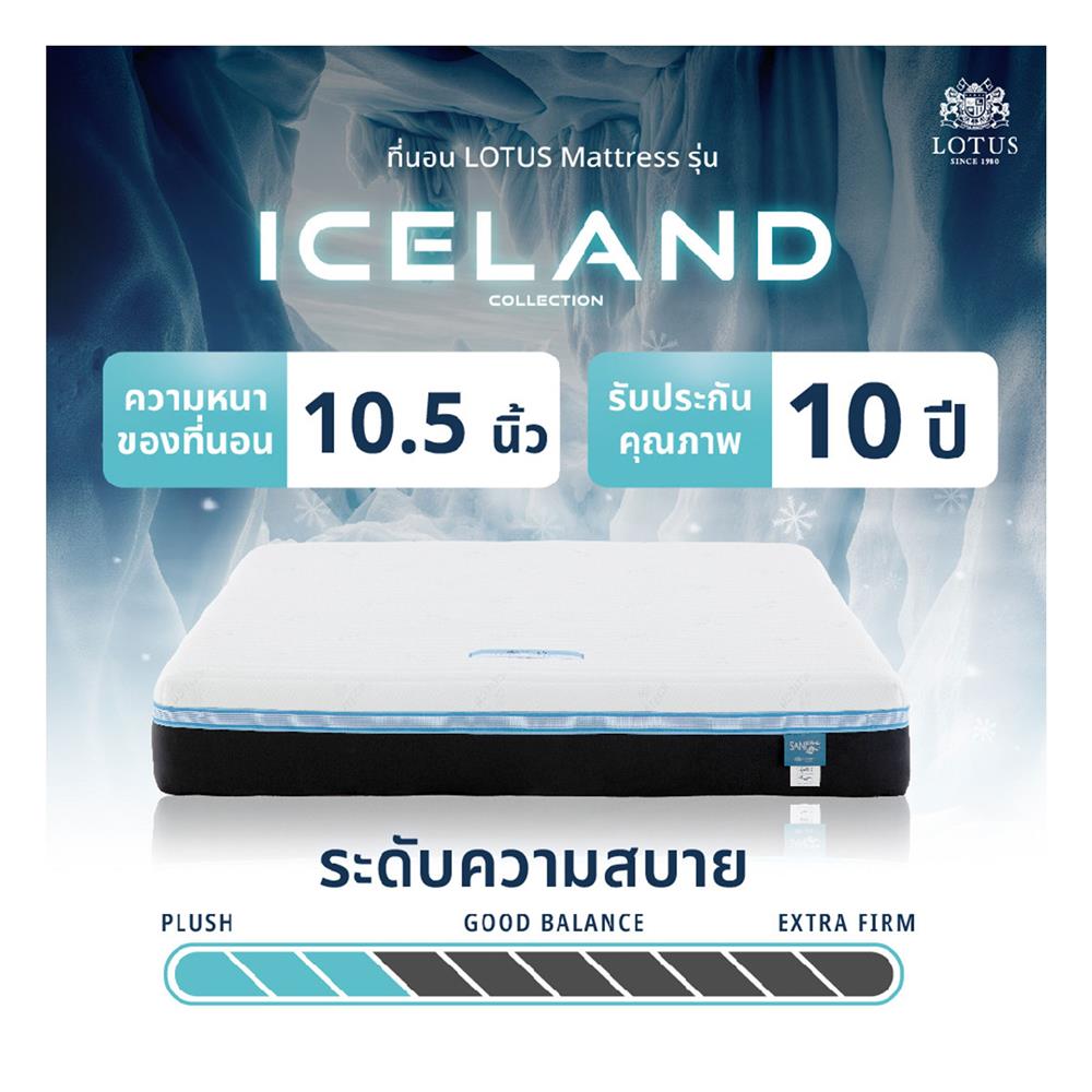 ที่นอน 5 ฟุต LOTUS ICELAND พร้อมหมอนหนุน 2 ใบ