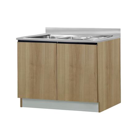 ตู้ตั้งพื้นท็อปซิงค์+ถังขยะ SL SANKI THE KITCHEN PRO 101.5 ซม. สีคาปูชิโน_1