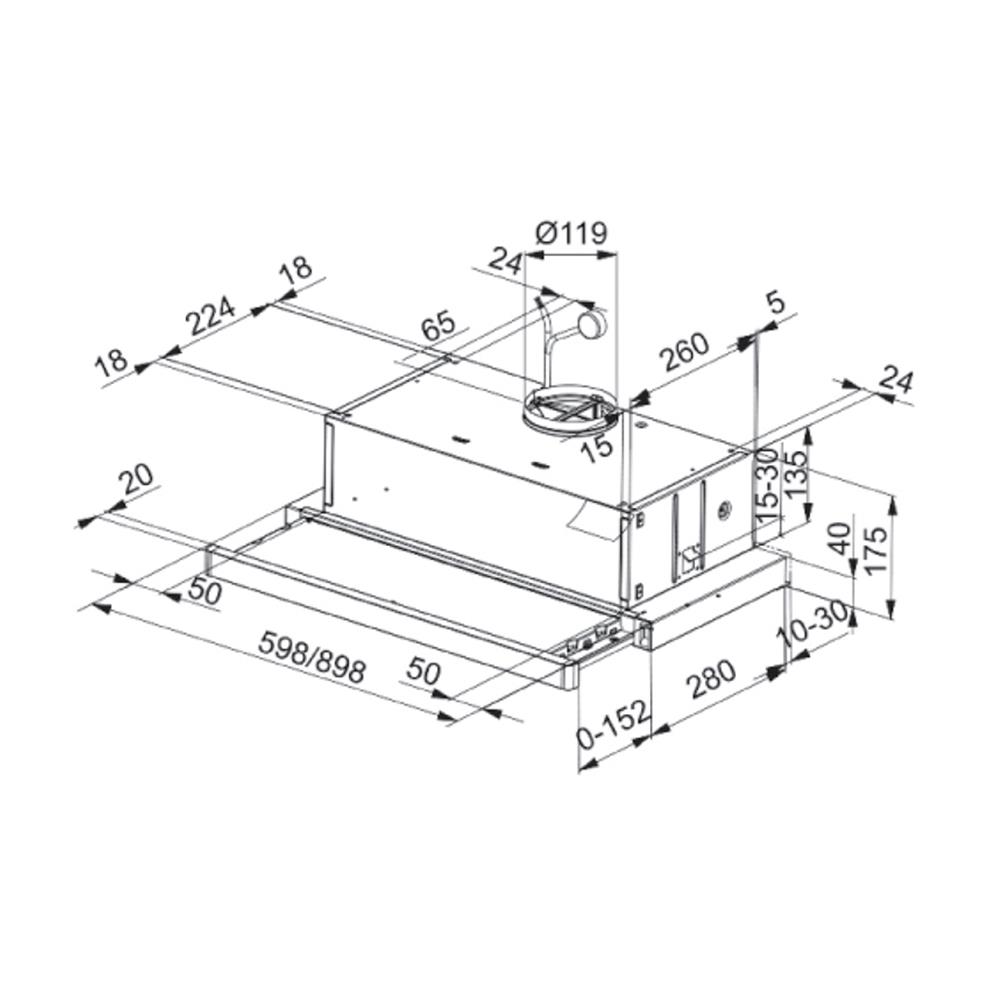 เครื่องดูดควันมาตรฐาน FRANKE FTC912 XS LED 90 ซม.