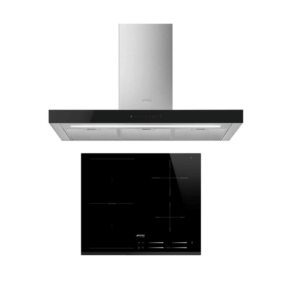 เตาฝัง+เครื่องดูดควัน SMEG SI1M7643B+KBT9L4VN