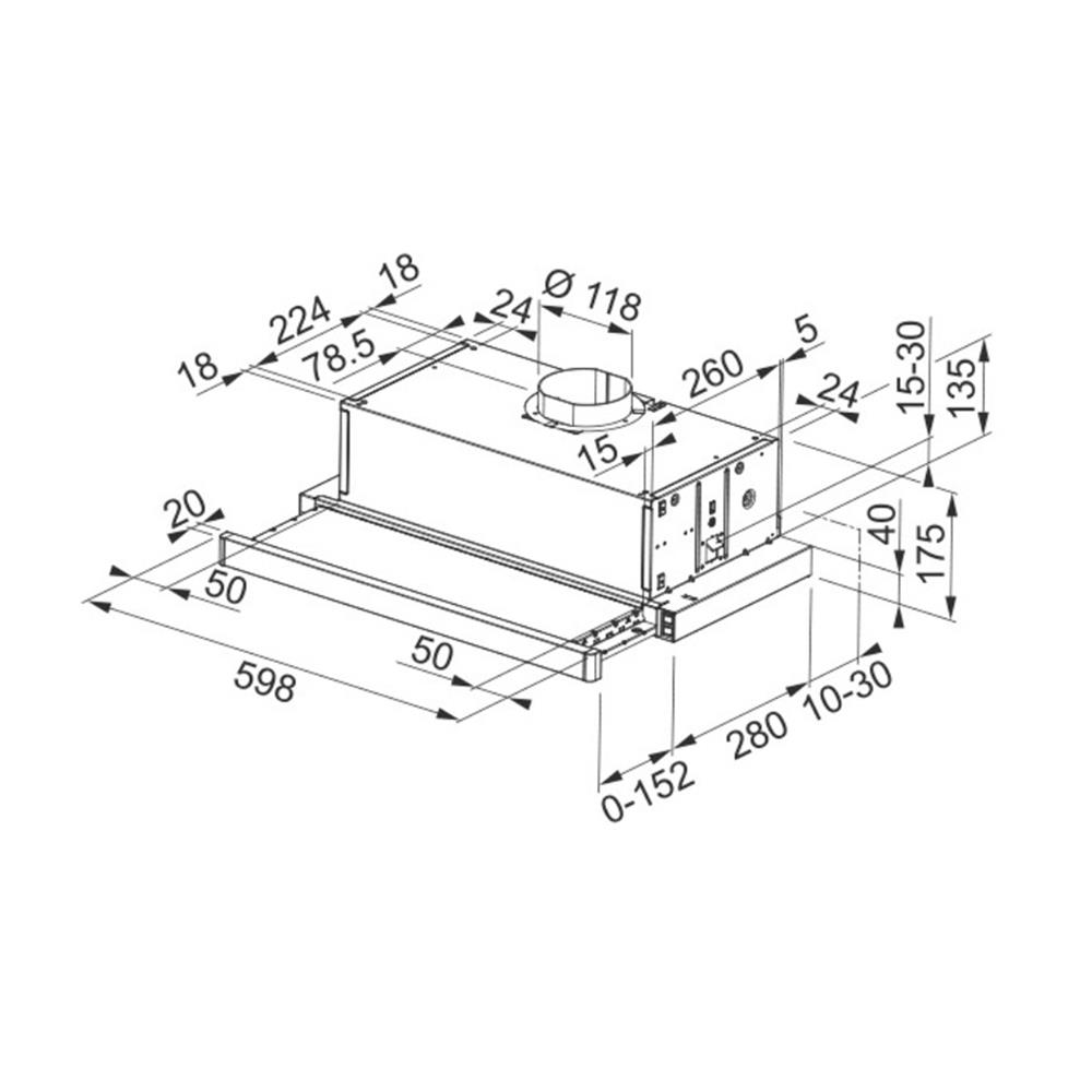 เครื่องดูดควันมาตรฐาน FRANKE FTC601 BK/GL 60 ซม.