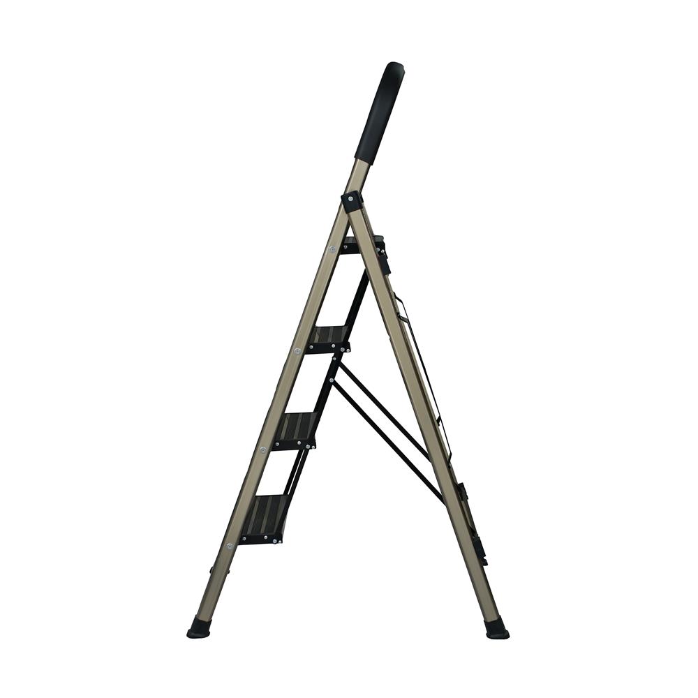 บันไดอะลูมิเนียมทรง A มีมือจับ MATALL 4 ขั้น สีแชมเปญ