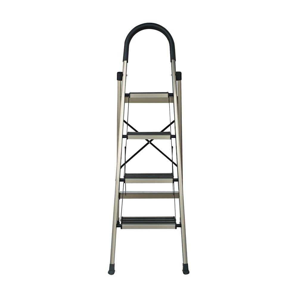 บันไดอะลูมิเนียมทรง A มีมือจับ MATALL 4 ขั้น สีแชมเปญ