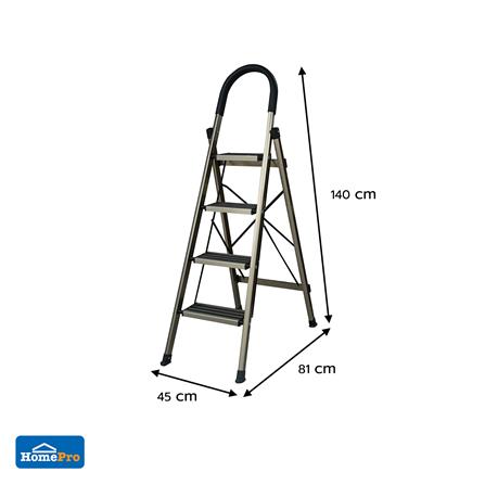 บันไดอะลูมิเนียมทรง A มีมือจับ MATALL 4 ขั้น สีแชมเปญ_5