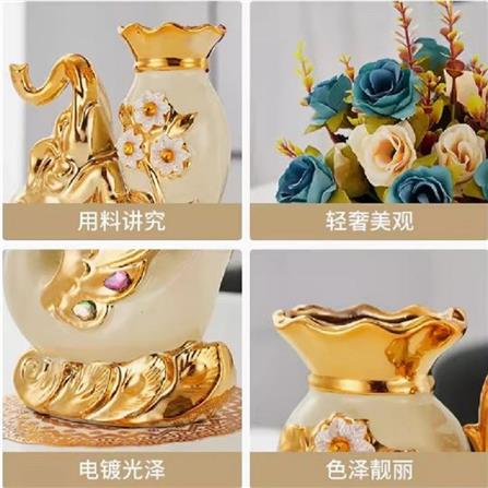 แจกันตกแต่งพร้อมกุหลาบสีแดงอ่อน INTERY CT209E041_08 สีขาว/แดง_2