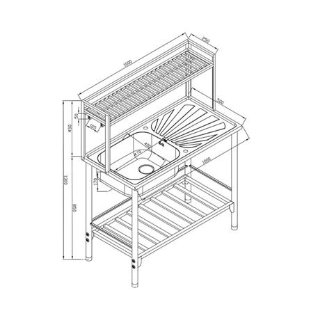 ซิงค์ขาตั้ง 1 หลุม 1 ที่พัก MESTER PSU100 สีเงิน_4