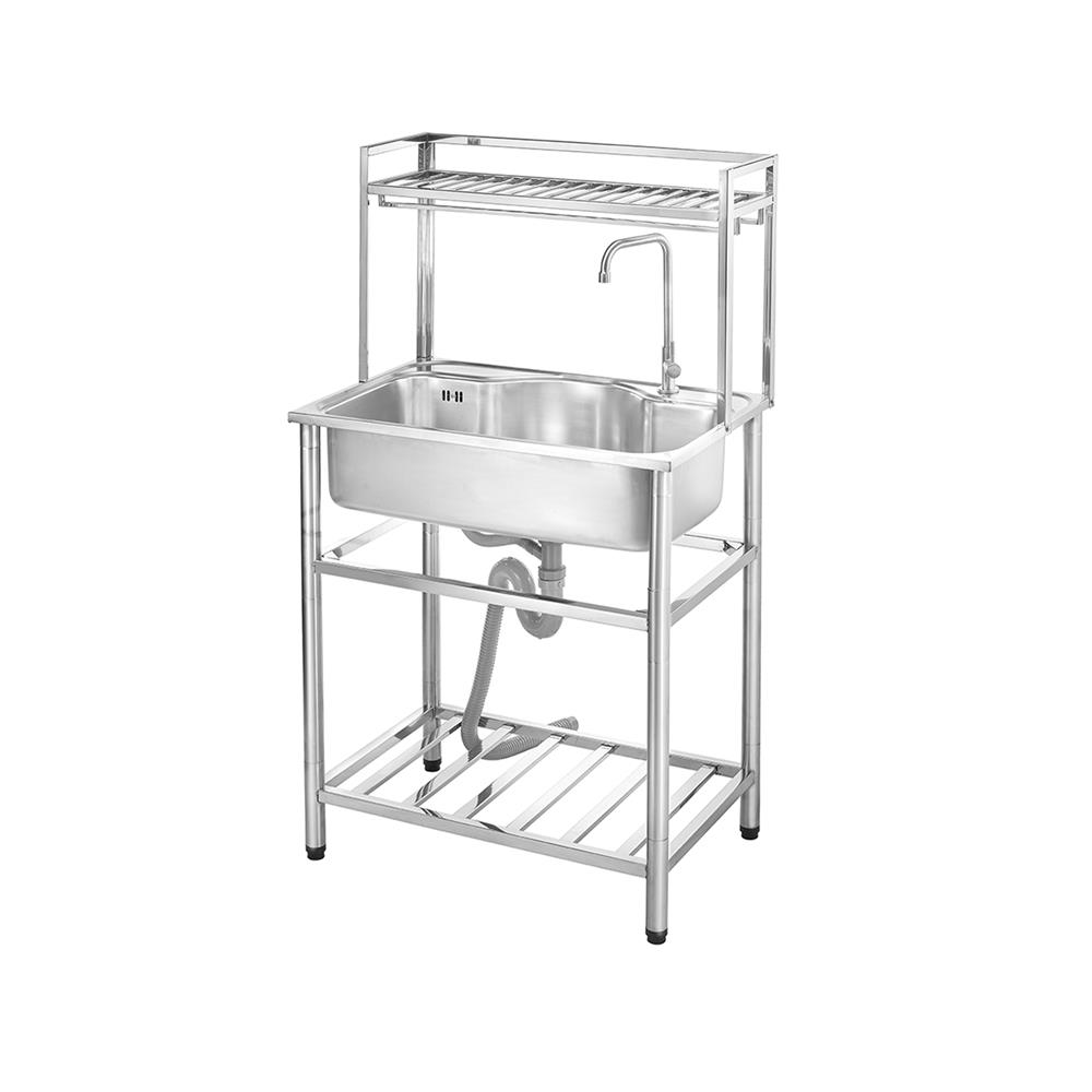 ซิงค์ขาตั้ง 1 หลุม MESTER PSU761 สีเงิน