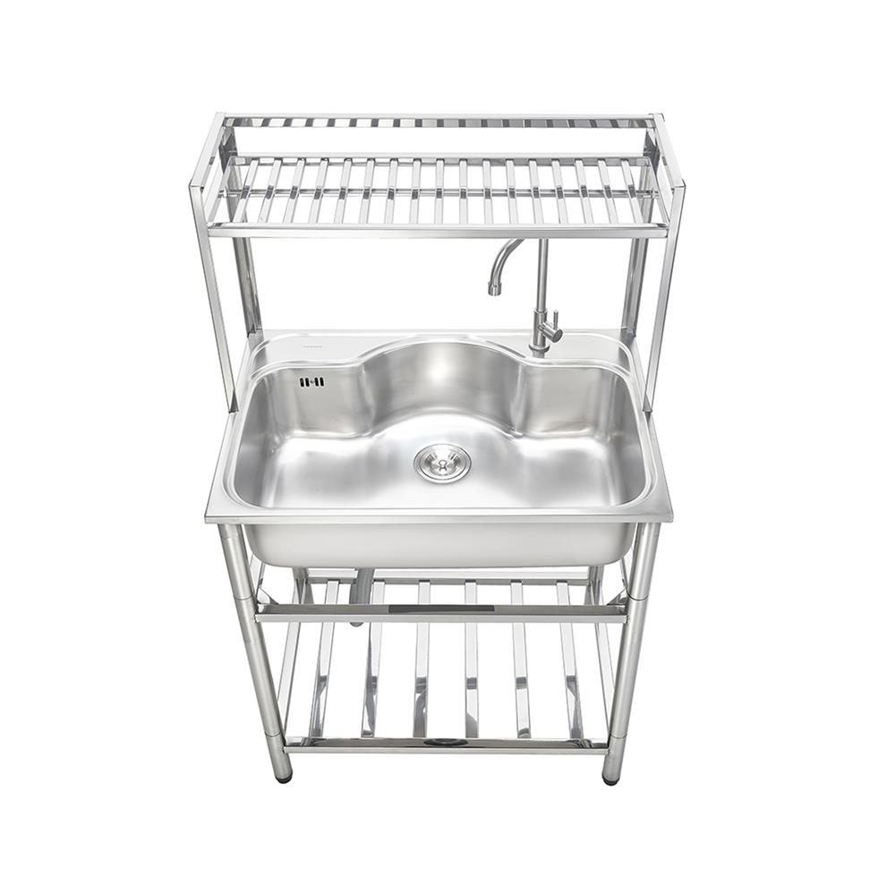 ซิงค์ขาตั้ง 1 หลุม MESTER PSU761 สีเงิน