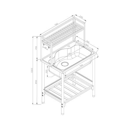 ซิงค์ขาตั้ง 1 หลุม MESTER PSU761 สีเงิน_4