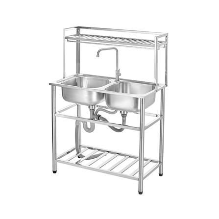 ซิงค์ขาตั้ง 2 หลุม MESTER PSU932 สีเงิน_0