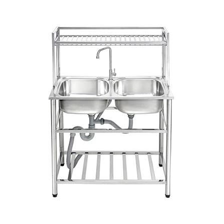 ซิงค์ขาตั้ง 2 หลุม MESTER PSU932 สีเงิน_1