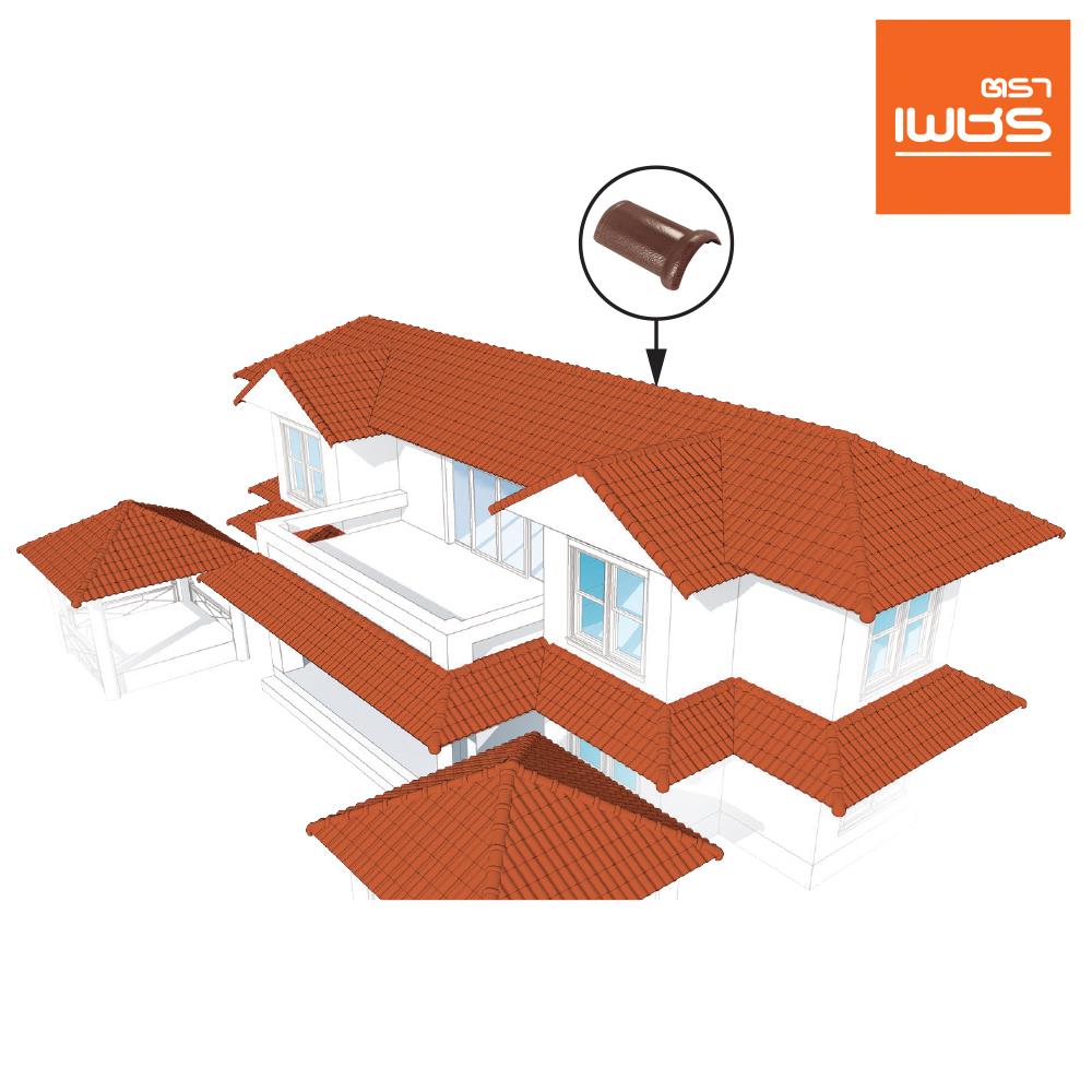 ครอบสันโค้ง ตราเพชร CT เวนิส 25x33 ซม. สีน้ำตาลกอนโดล่า