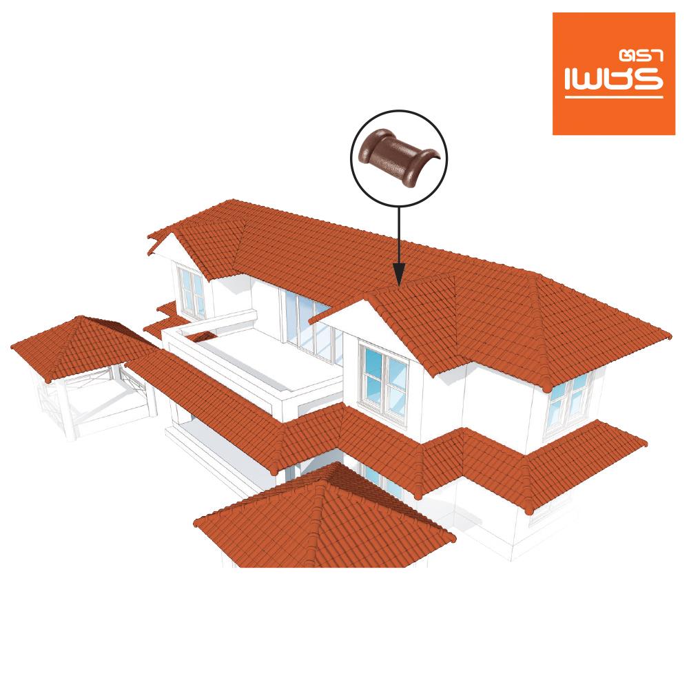 ครอบสันโค้ง 2 ทาง ตราเพชร CT เวนิส 25x33 ซม. สีน้ำตาลกอนโดล่า