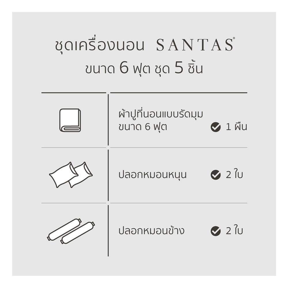 ชุดผ้าปูที่นอน 6 ฟุต (ชุด 5 ชิ้น) SANTAS MODAL ATTIC GR