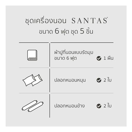 ชุดผ้าปูที่นอน 6 ฟุต (ชุด 5 ชิ้น) SANTAS MODAL ATTIC GR_6