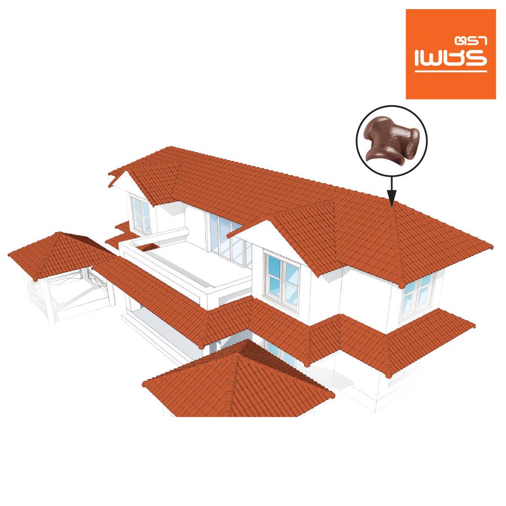 ครอบสันโค้ง 3 ทาง ตราเพชร CT เวนิส 36x39 ซม. สีน้ำตาลกอนโดล่า