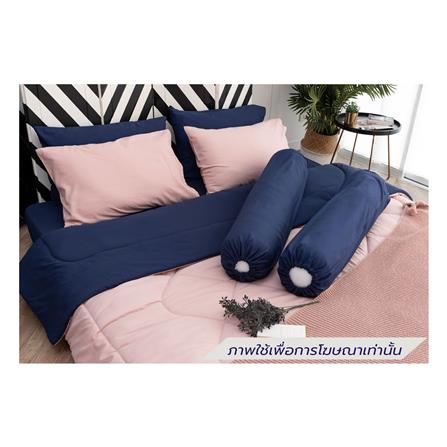ชุดผ้าปูที่นอน 6 ฟุต (ชุด 6 ชิ้น) SANTA BEDDING สี PINK/NAVY BLUE_1