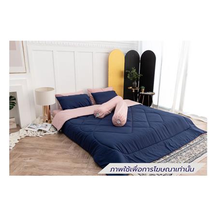 ชุดผ้าปูที่นอน 6 ฟุต (ชุด 6 ชิ้น) SANTA BEDDING สี PINK/NAVY BLUE_0