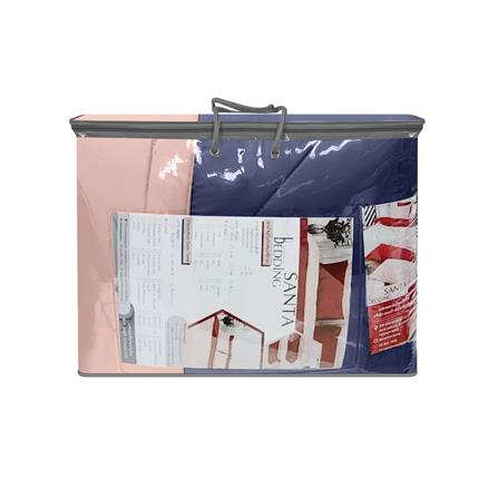 ชุดผ้าปูที่นอน 5 ฟุต (ชุด 6 ชิ้น) SANTA BEDDING สี PINK/NAVY BLUE_7