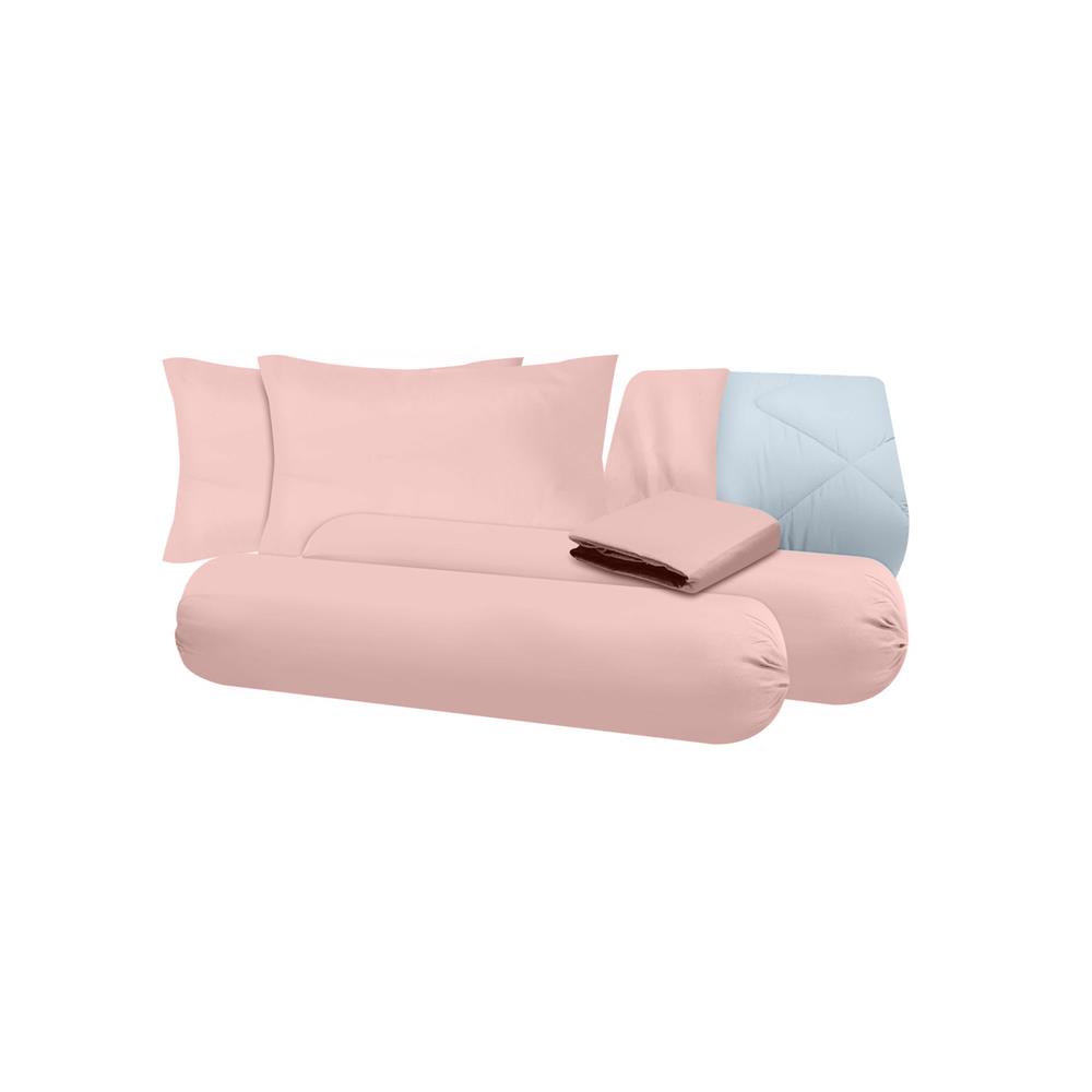 ชุดผ้าปูที่นอน 6 ฟุต (ชุด 6 ชิ้น) SANTA BEDDING สี PINK/LIGHT BLUE