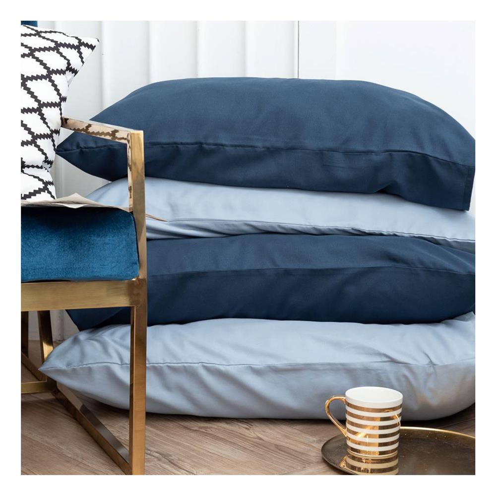 ชุดผ้าปูที่นอน 3.5 ฟุต (ชุด 4 ชิ้น) SANTA BEDDING สี LIGHT BLUE/NAVY BLUE