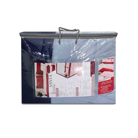 ชุดผ้าปูที่นอน 3.5 ฟุต (ชุด 4 ชิ้น) SANTA BEDDING สี LIGHT BLUE/NAVY BLUE_7