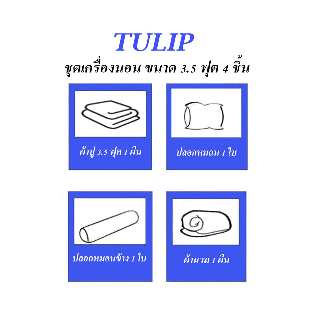 ชุดผ้าปูที่นอน 3.5 ฟุต (ชุด 4 ชิ้น) TULIP DELIGHT 60259-DLD042