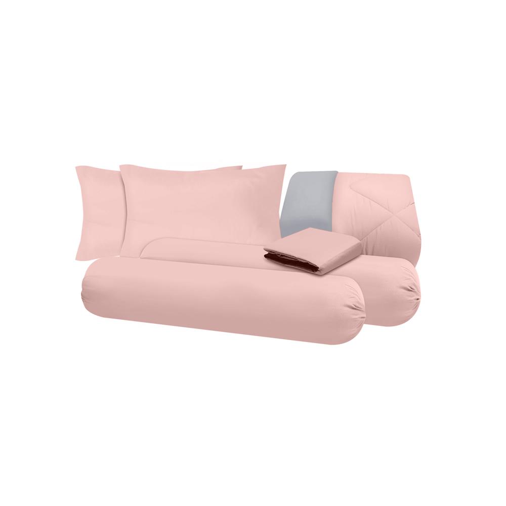 ชุดผ้าปูที่นอน 5 ฟุต (ชุด 6 ชิ้น) SANTA BEDDING สี PINK/LIGHT GREY