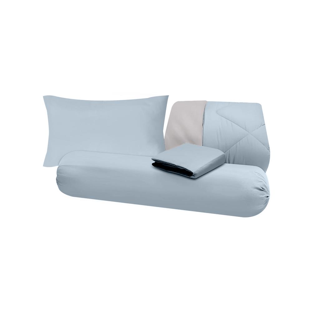ชุดผ้าปูที่นอน 3.5 ฟุต (ชุด 4 ชิ้น) SANTA BEDDING สี LIGHT BLUE/LIGHT GREY