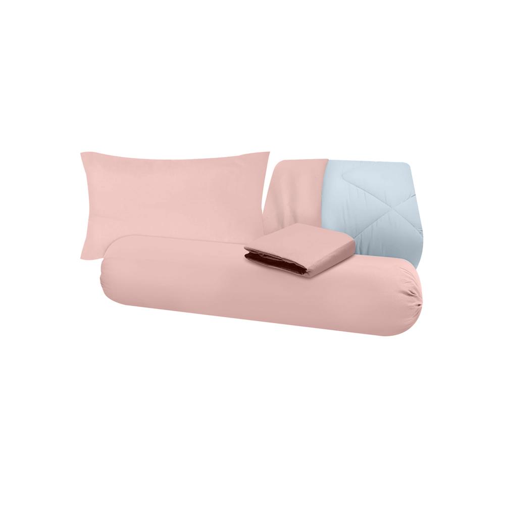 ชุดผ้าปูที่นอน 3.5 ฟุต (ชุด 4 ชิ้น) SANTA BEDDING สี PINK/LIGHT BLUE