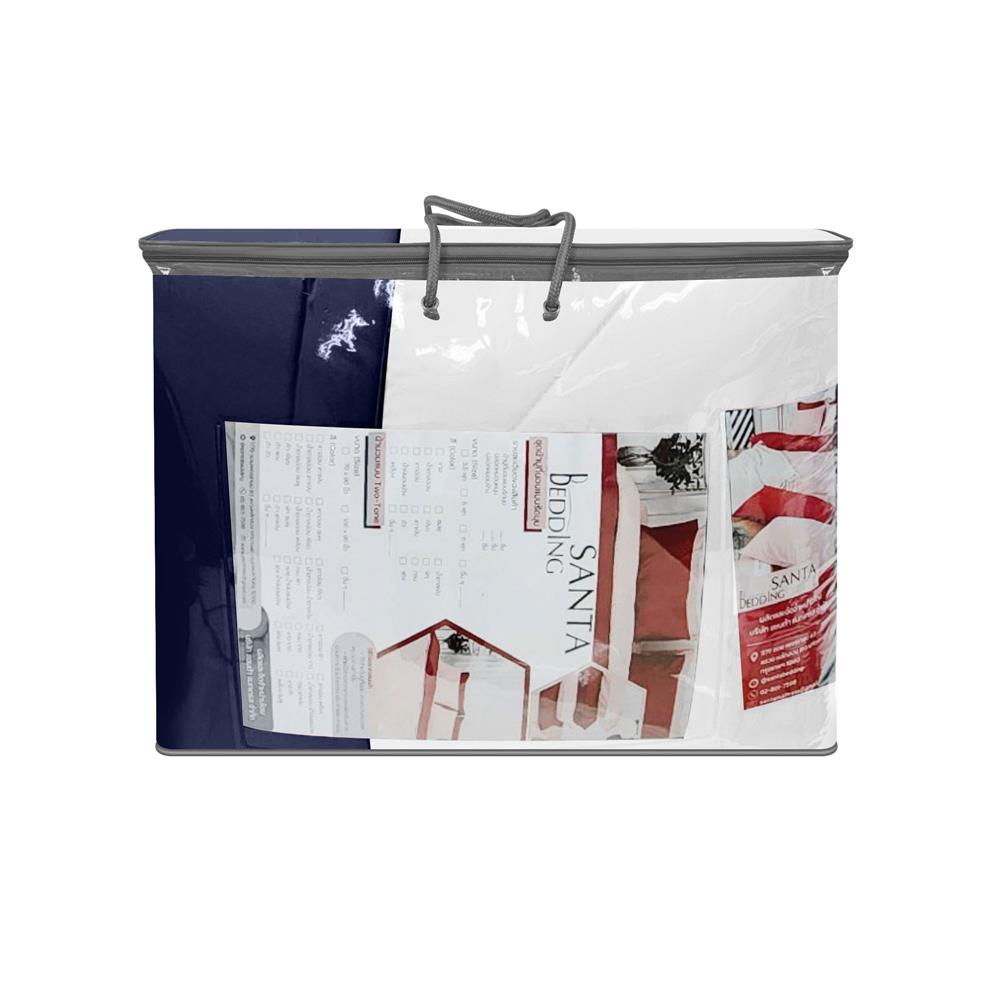 ชุดผ้าปูที่นอน 3.5 ฟุต (ชุด 4 ชิ้น) SANTA BEDDING สี WHITE/NAVY BLUE