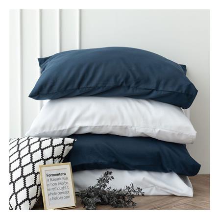 ชุดผ้าปูที่นอน 3.5 ฟุต (ชุด 4 ชิ้น) SANTA BEDDING สี WHITE/NAVY BLUE_3