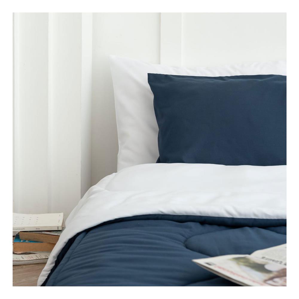 ชุดผ้าปูที่นอน 6 ฟุต (ชุด 6 ชิ้น) SANTA BEDDING สี WHITE/NAVY BLUE