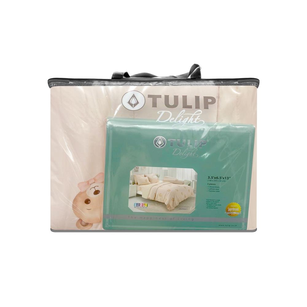 ชุดผ้าปูที่นอน 3.5 ฟุต (ชุด 4 ชิ้น) TULIP BEAR 60259-DLD041